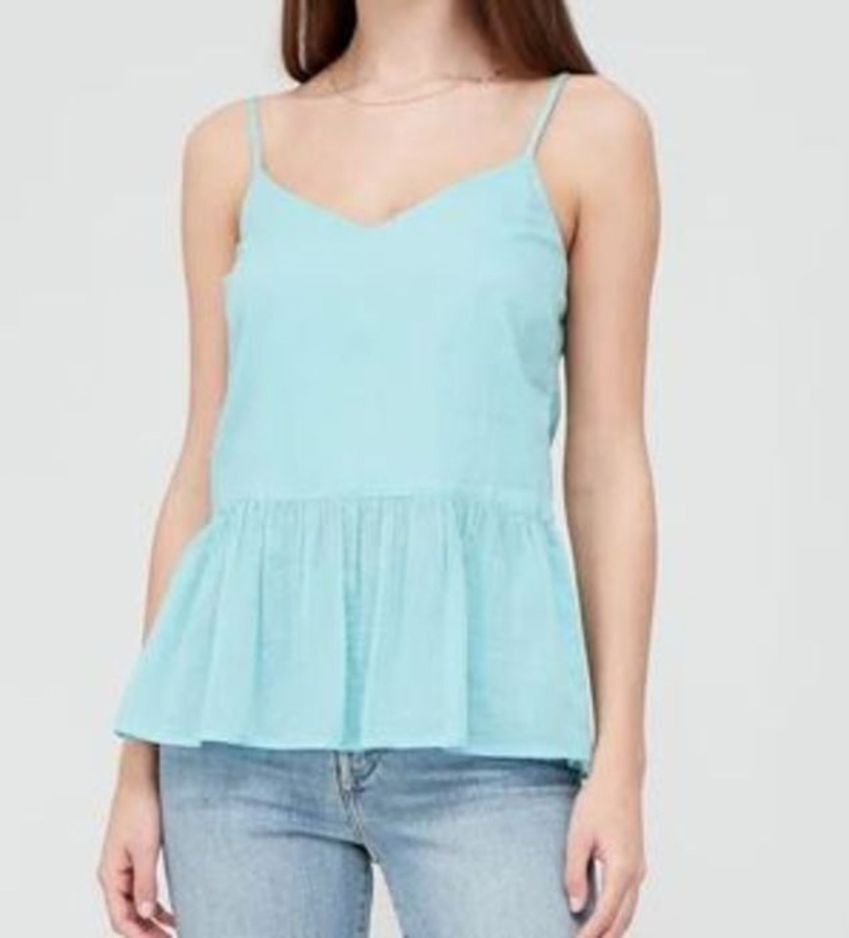1 X V BY VERY GATHERED COTTON CAMI - TURQUOISE / SIZE 20 / RRP £18.00 / BRAND NEW / WITH TAGS