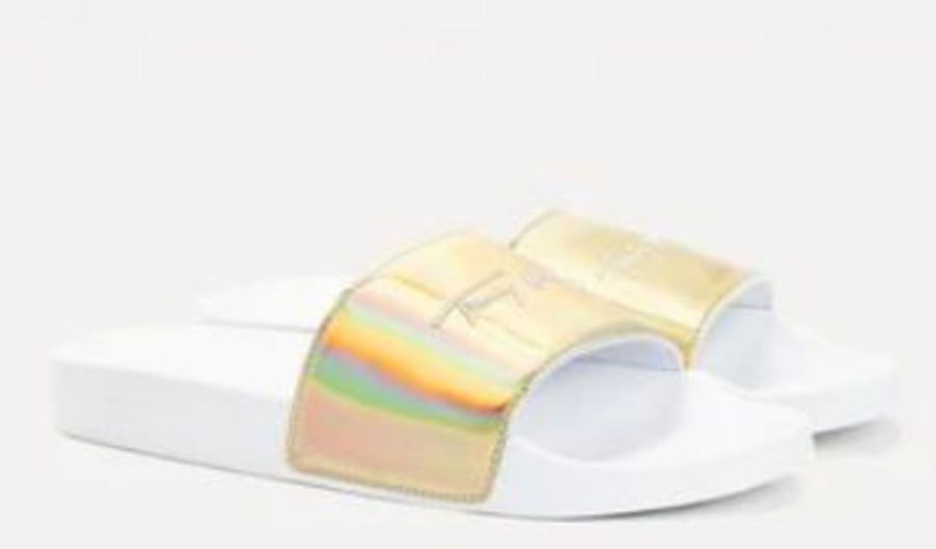 1 X TOMMY HILFIGER WHITE FEMININE TH POOL SLIDERS / SIZE 6 / RRP £40.00 / BRAND NEW / GRADE A