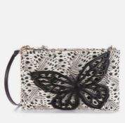 1 X SOPHIA WEBSTER FLOSSY CLUTCH BAG - BLACK/WHITE / RRP £295.00 / GRADE A, WITH TAGS. NO APPARENT