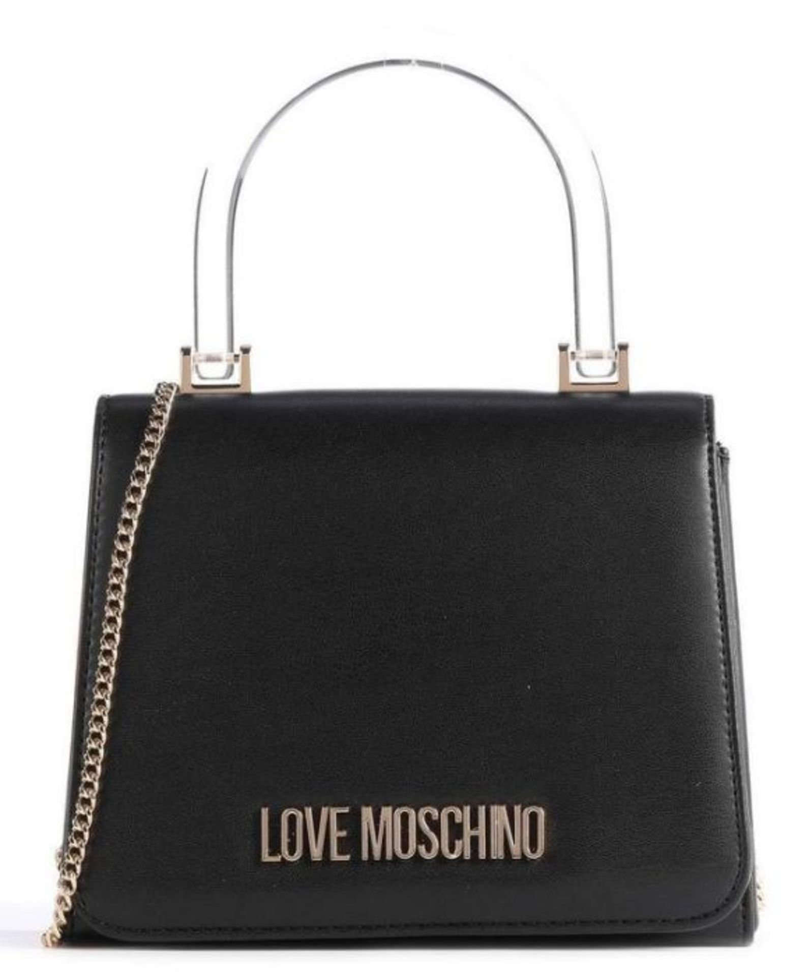 1 X LOVE MOSCHINO TOP HANDLE CROSS-BODY BAG - BLACK / RRP £127.00 / GRADE B, ONE HANDLE IS MISSING