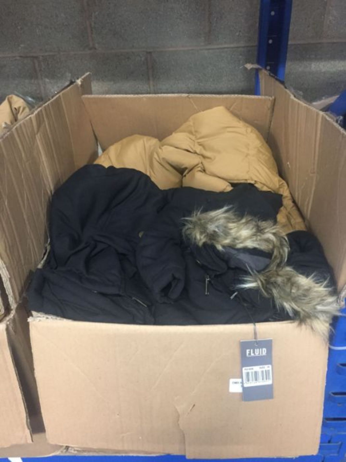 1 LOT TO CONTAIN AN ASSORTMENT OF TAGGED WINTER JACKETS FROM BRANDS FLUID AND BRAVESOUL