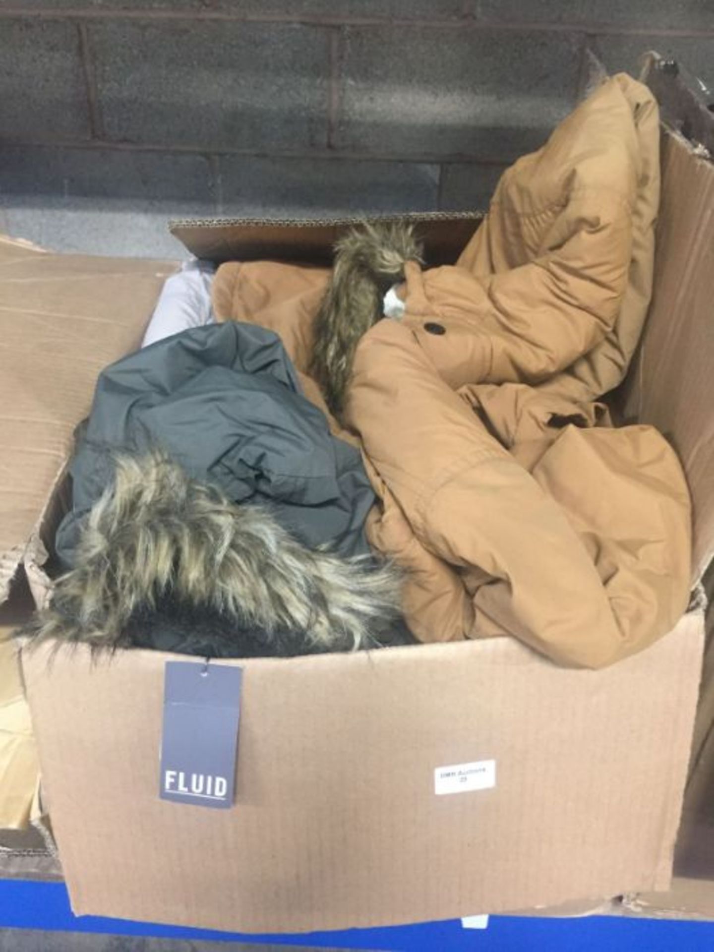 1 LOT TO CONTAIN AN ASSORTMENT OF TAGGED WINTER JACKETS FROM BRANDS FLUID AND BRAVESOUL