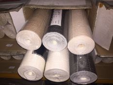1 X LOT TO CONTAIN 6 X ROLLS OF ASSORTED ARTHOUSE BOSCO TEXTURE WALLPAPER, 2 X JET, 2 X GOLD, 1 X