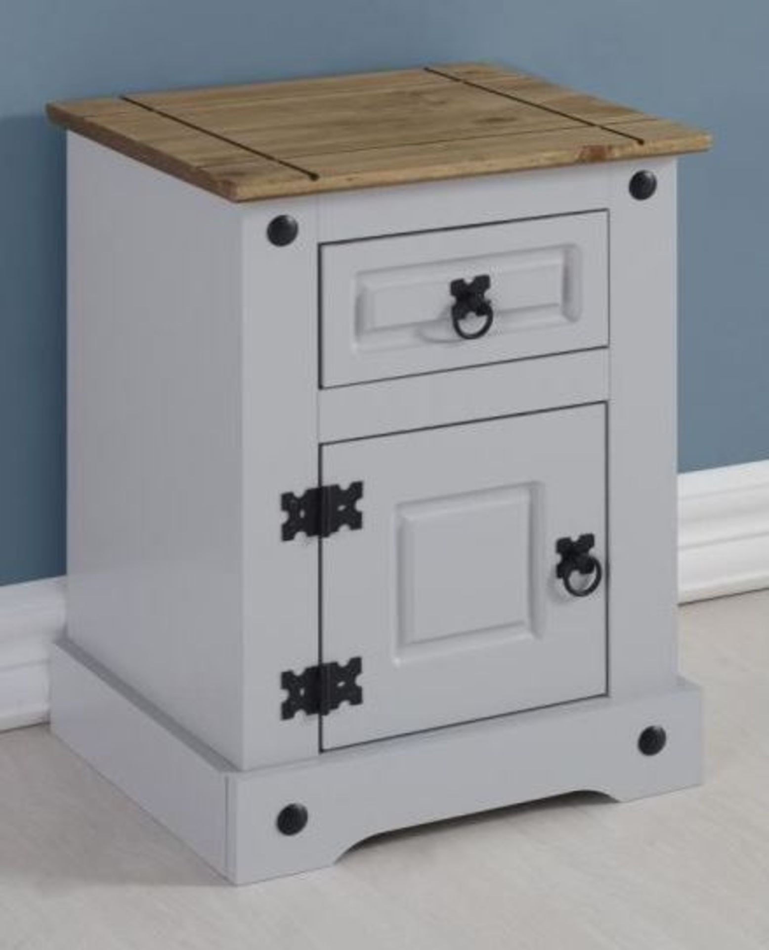 2 X SECONIQUE CORONA 1 DOOR 1 DRAWER PETITE BEDSIDE CABINET - WHITE / RRP £110.00 / CUSTOMER RETURN.