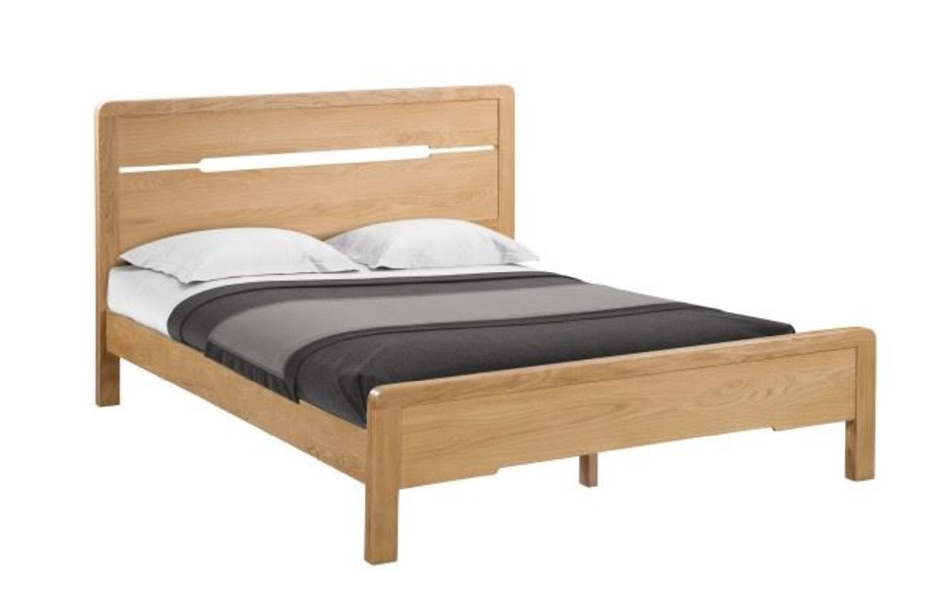 1 X CURVE OAK KING SIZE BED - CUR209 / SIZE: 150cm (KING) / RRP £499.99 / CUSTOMER RETURN. GRADE A/B