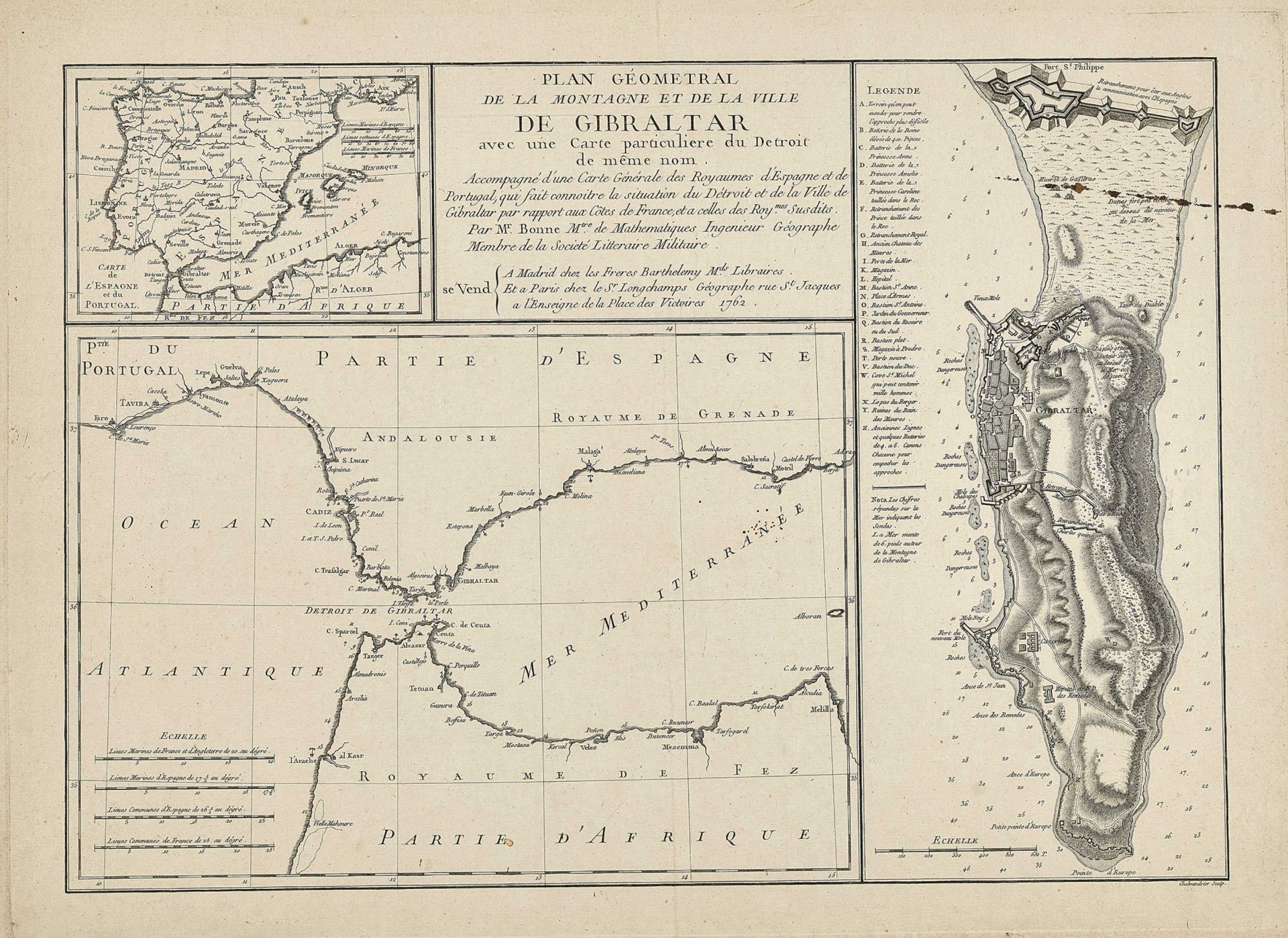 FRANKREICH, 18. JH.: Karten von Gibraltar.