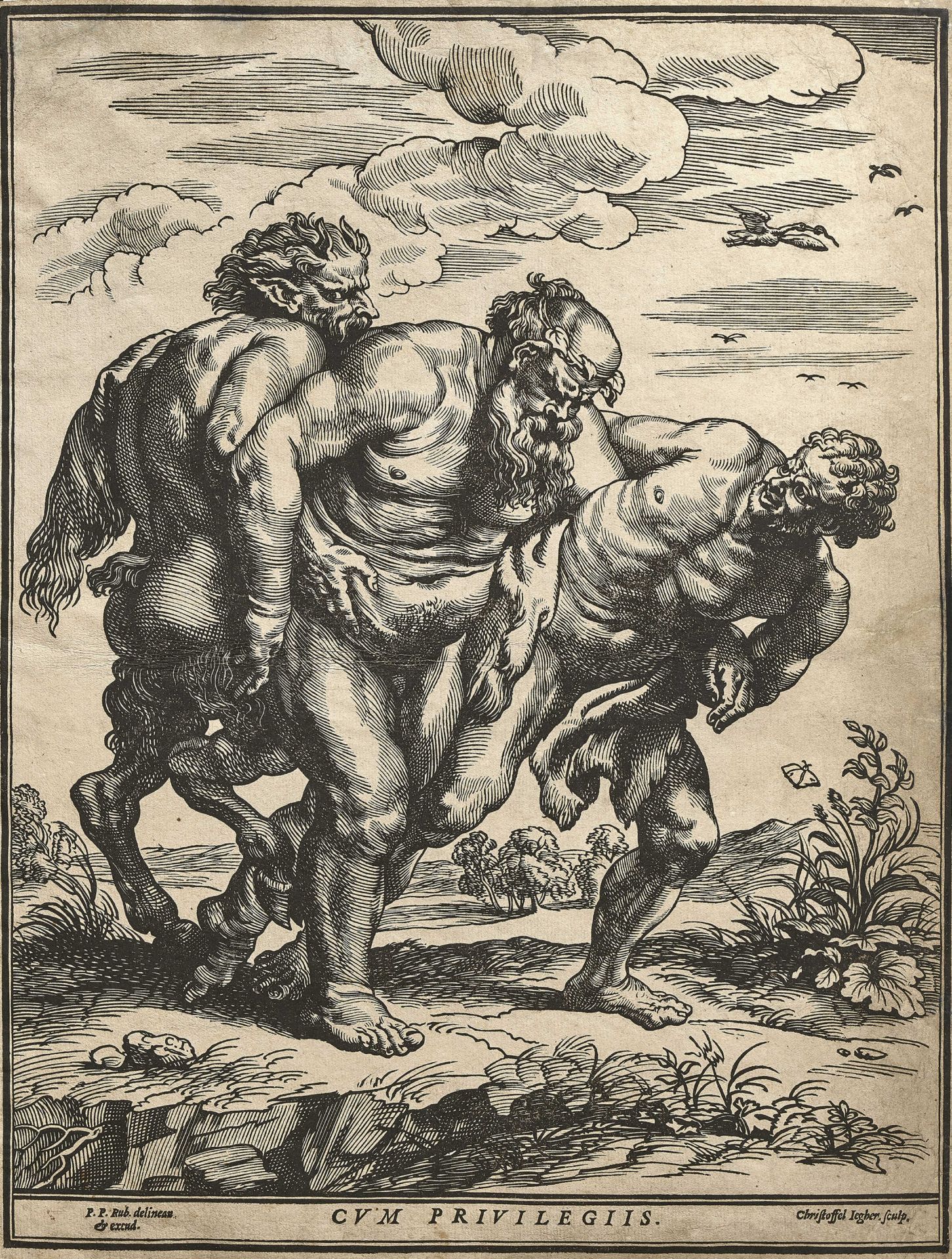 JEGHER, CHRISTOFFEL, RUBENS, PETER PAUL: Silen, begleitet von Satyr und Faun.