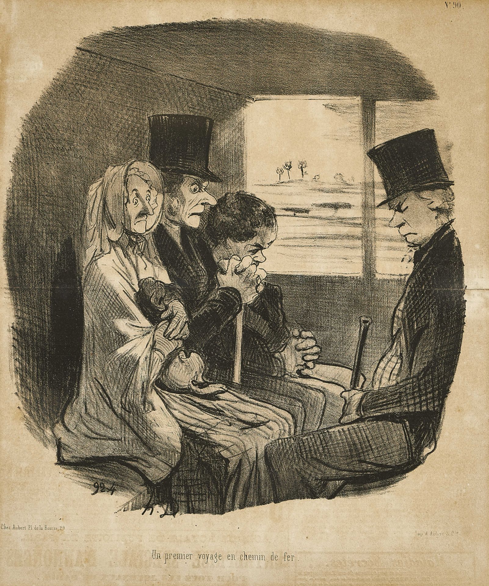 DAUMIER, HONORÉ: "Un premier voyage en chemin de fer".