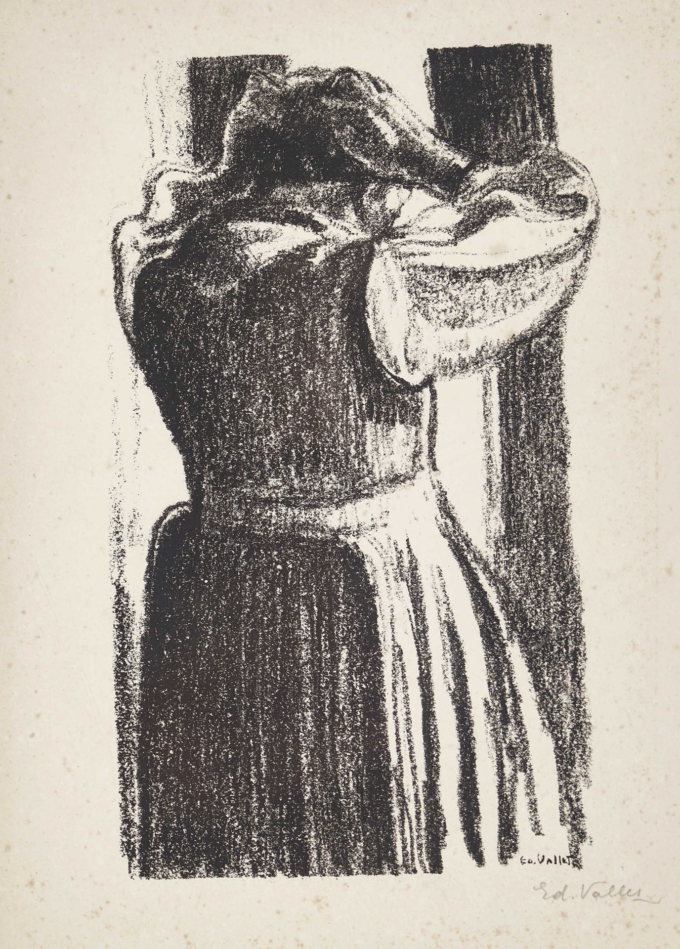 VALLET, ÉDOUARD: "Femme se coiffant".