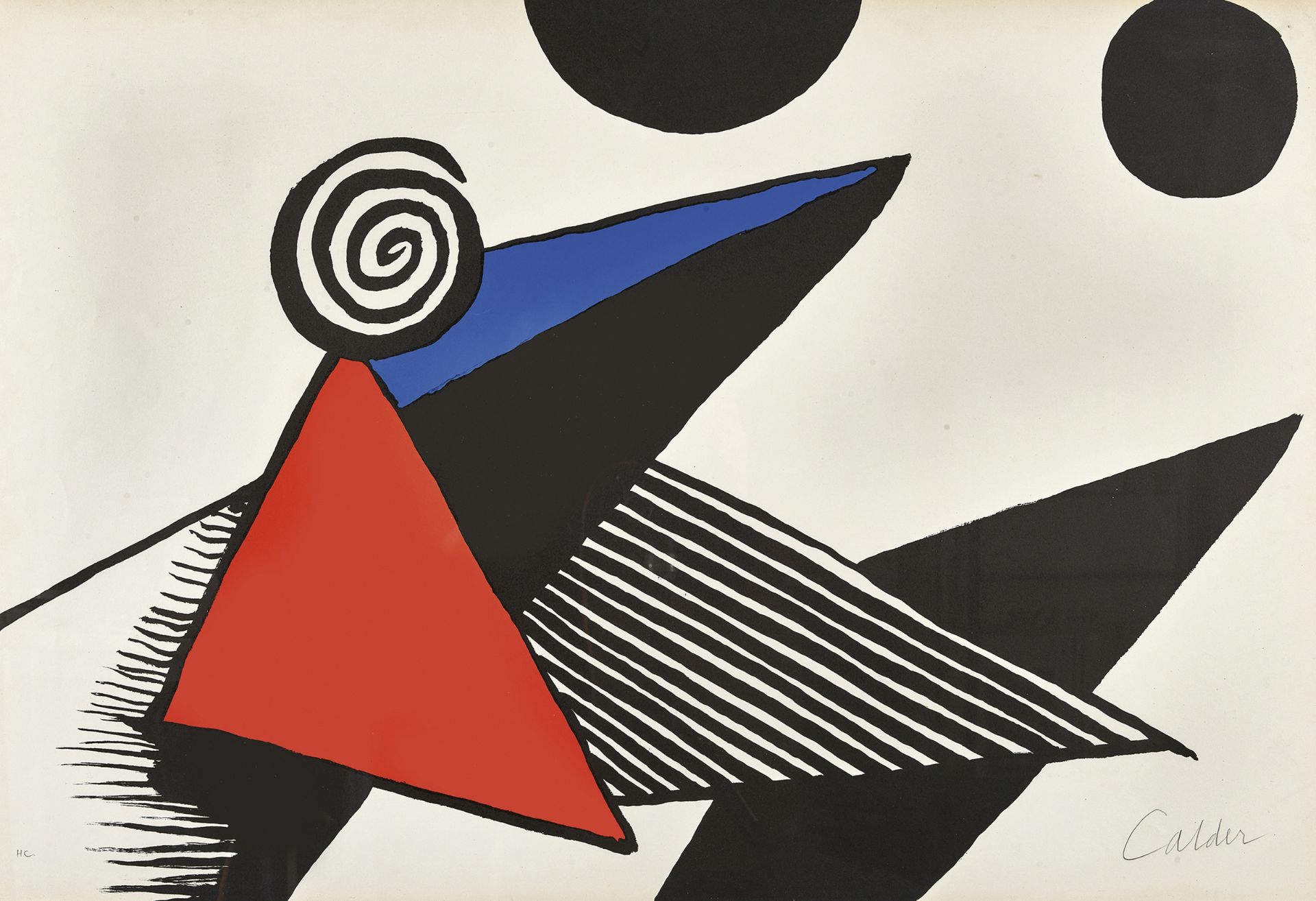 CALDER, ALEXANDER: "Bonnet phrygien et barres de feu".