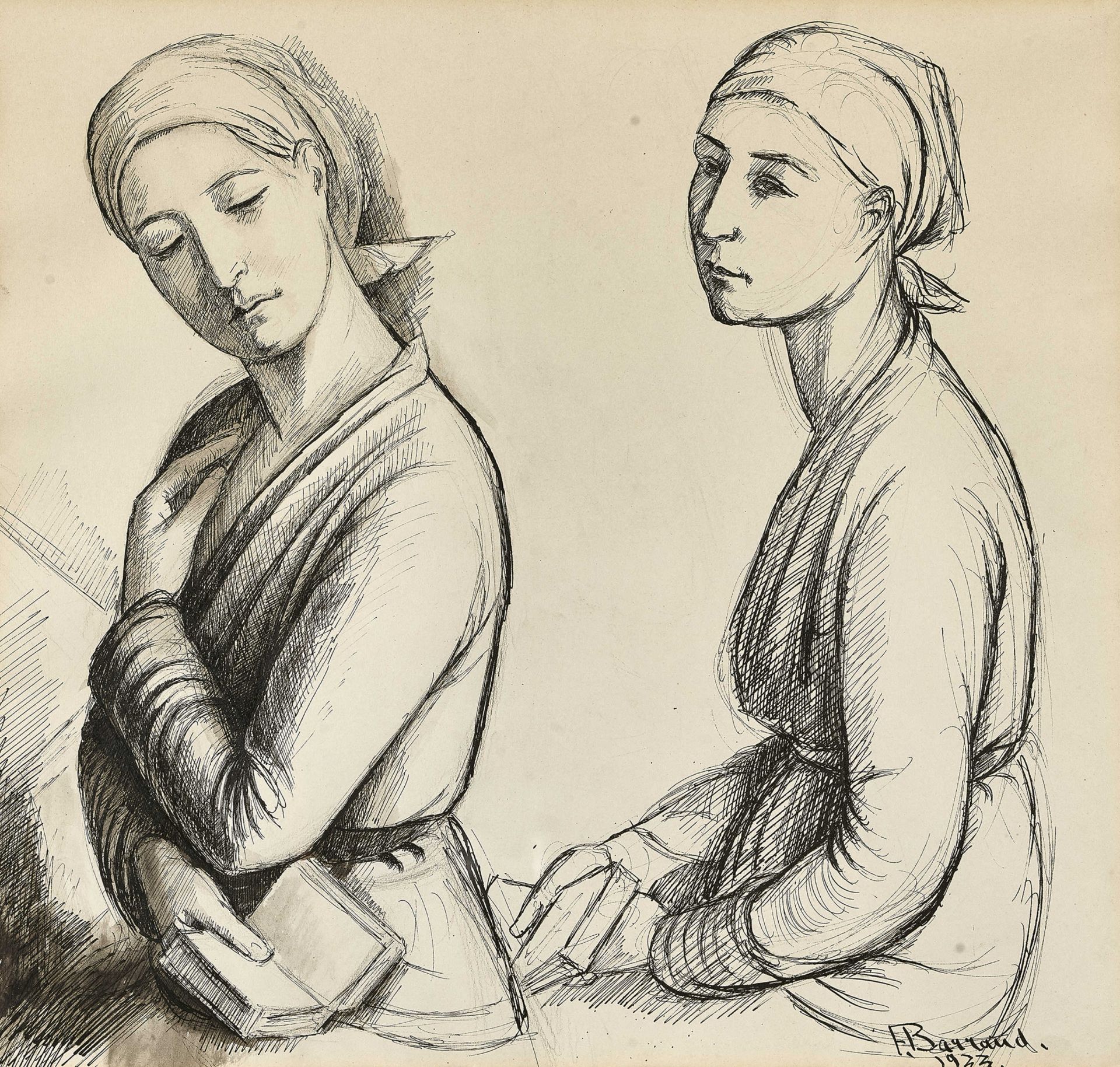 BARRAUD, FRANÇOIS ÉMILE: Deux femmes.