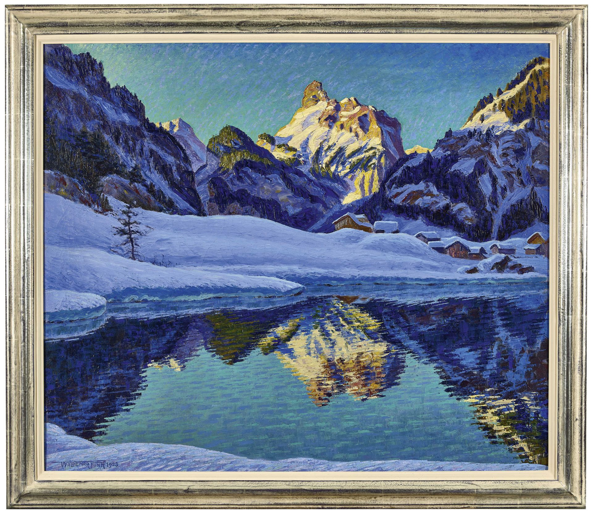 FINK, WALDEMAR THEOPHIL: "Wintermorgen bei Kandersteg". - Bild 2 aus 4