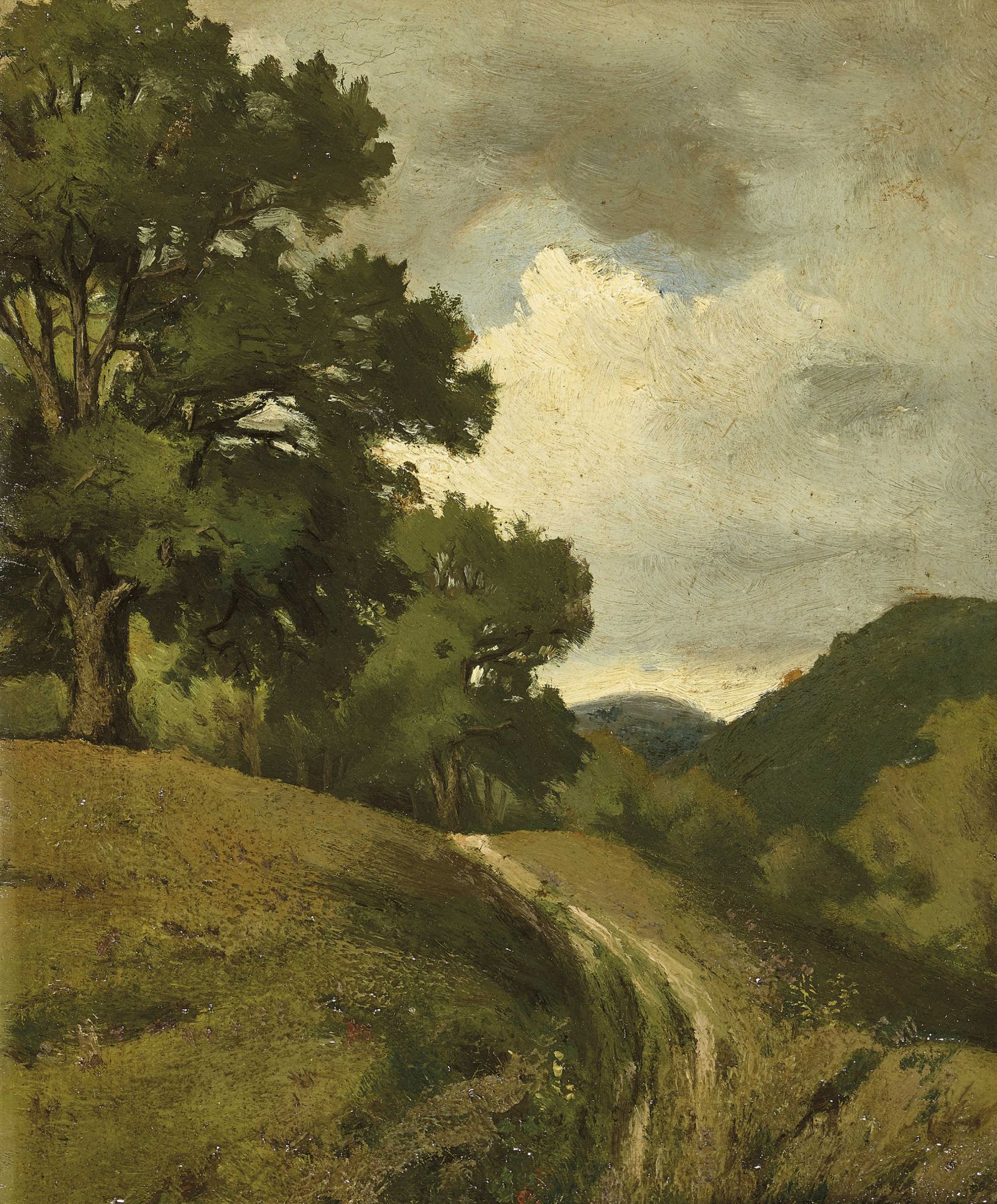SCHWEIZ, 19. JH.: Hügelige Landschaft mit Bäumen.