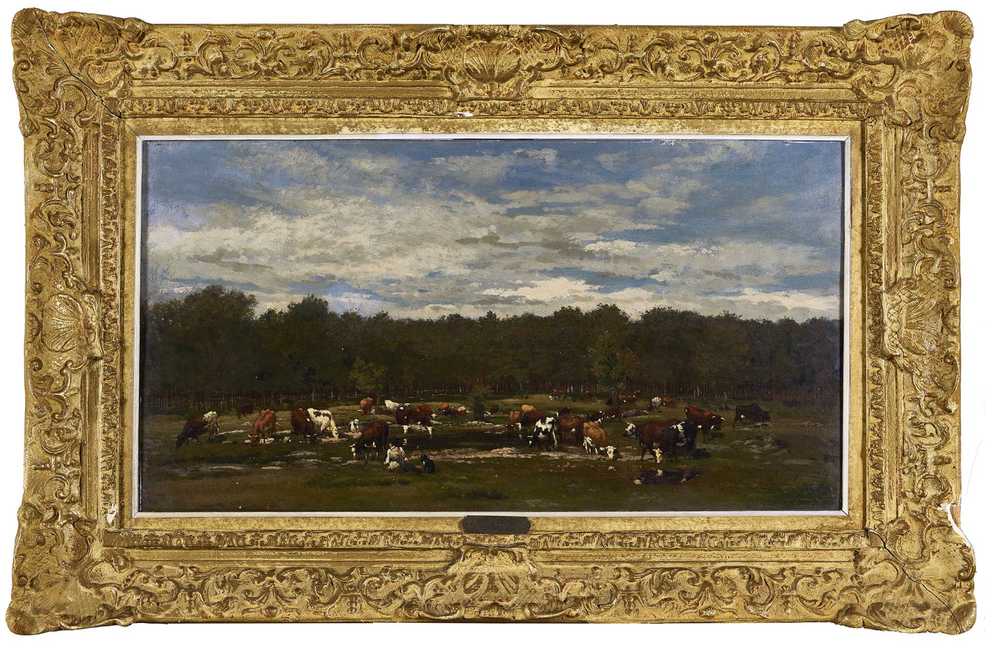 DAUBIGNY, CHARLES FRANÇOIS, Zugeschrieben - Attributed: Weidende Kühe. - Image 2 of 6