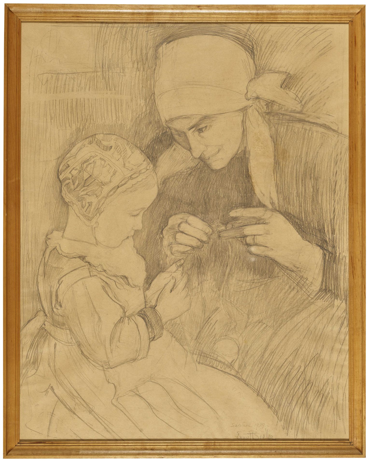 BIÉLER, ERNEST: Mère et enfant. - Image 2 of 3