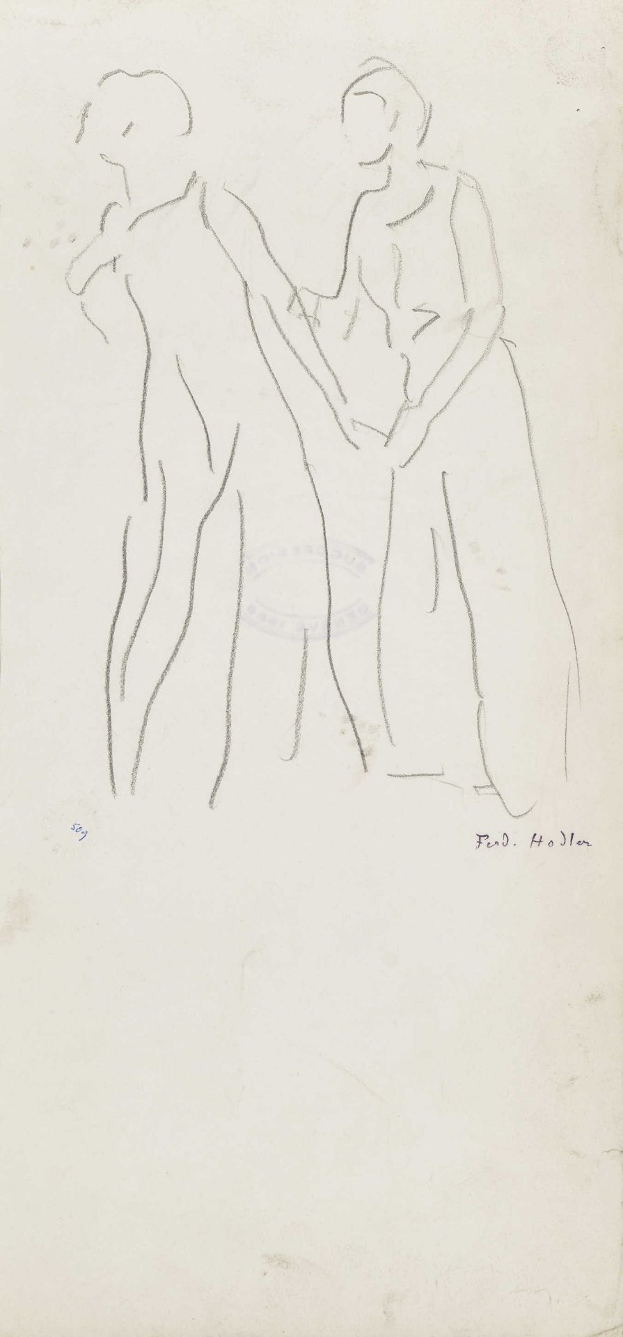 HODLER, FERDINAND: Figurenstudie zu "Blick in die Unendlichkeit".