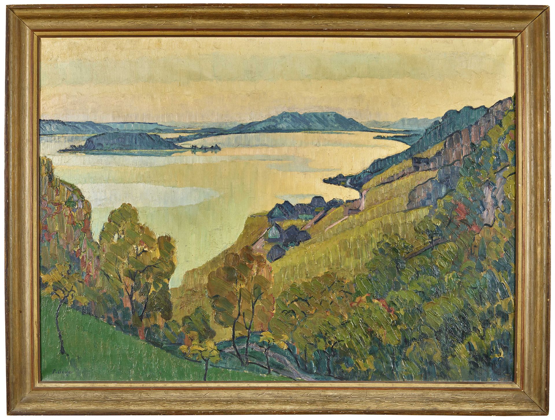 GEIGER, ERNST SAMUEL: Herbstabend am Bielersee. - Image 2 of 8