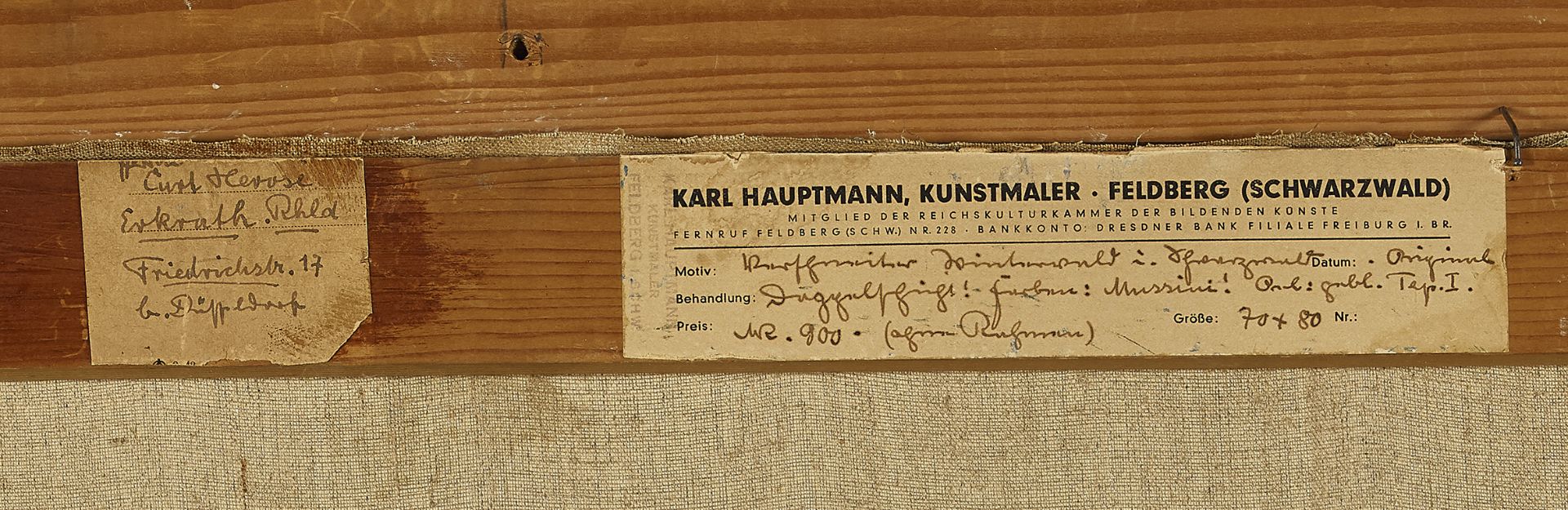 HAUPTMANN, KARL: "Verschneiter Winterwald im Schwarzwald". - Image 5 of 5