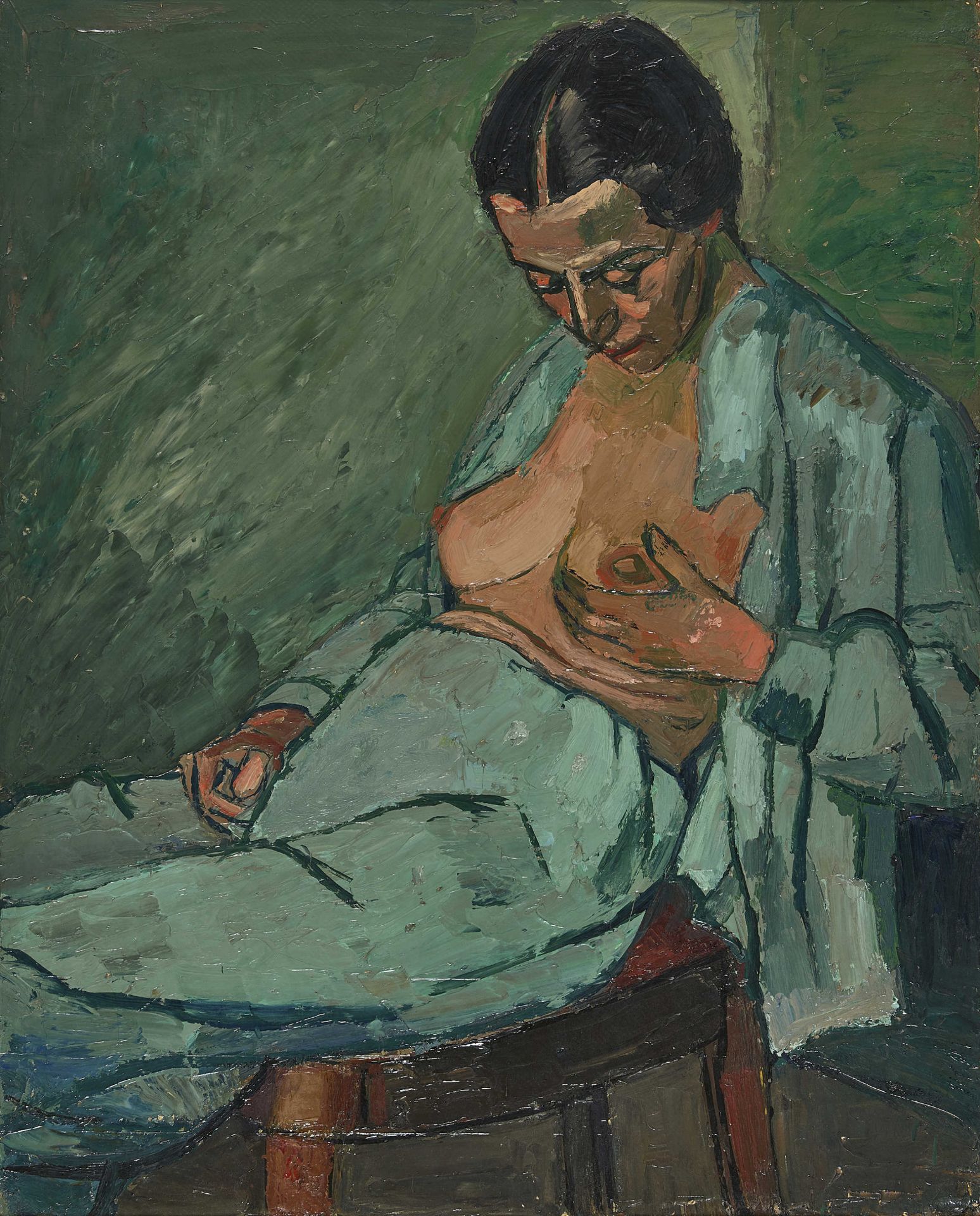 SCHNYDER, ALBERT: "Femme au pyjama bleu".