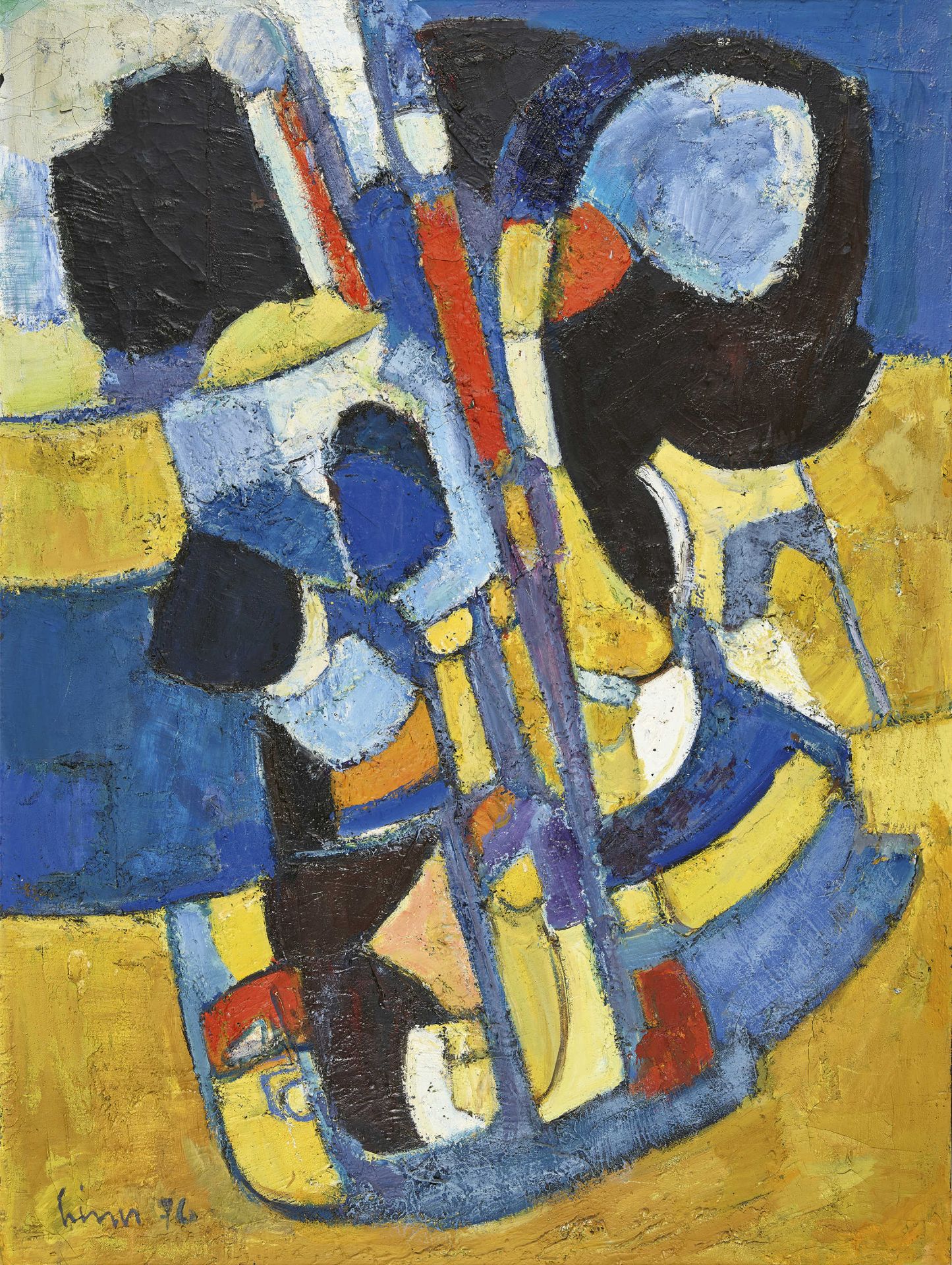 LINER, CARL WALTER: "Composition blau/gelb".