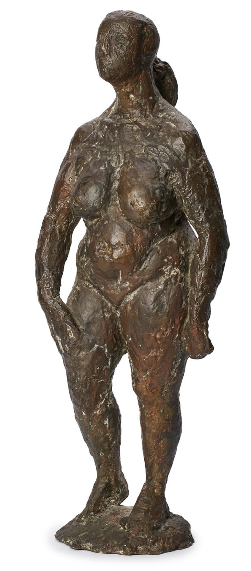 Bronze Wanda Pratschkegeb. 1939 Berlin "Stehende" am Sockel monogr. WP Exemplar 1/6, H 54,5 cm - Bild 2 aus 4