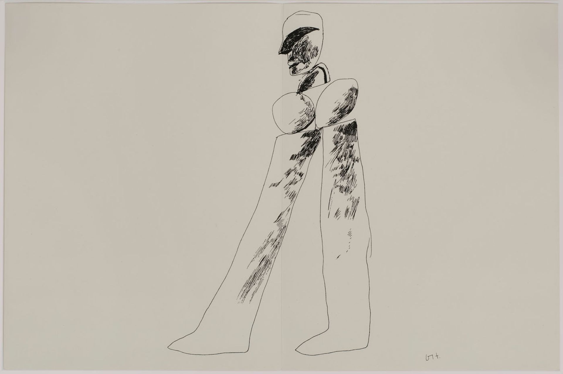 Lithographie David Hockneygeb. 1937 Bradford "Walking Man" 1964 u. re. im Stein monogr. DH 32 x 48,5