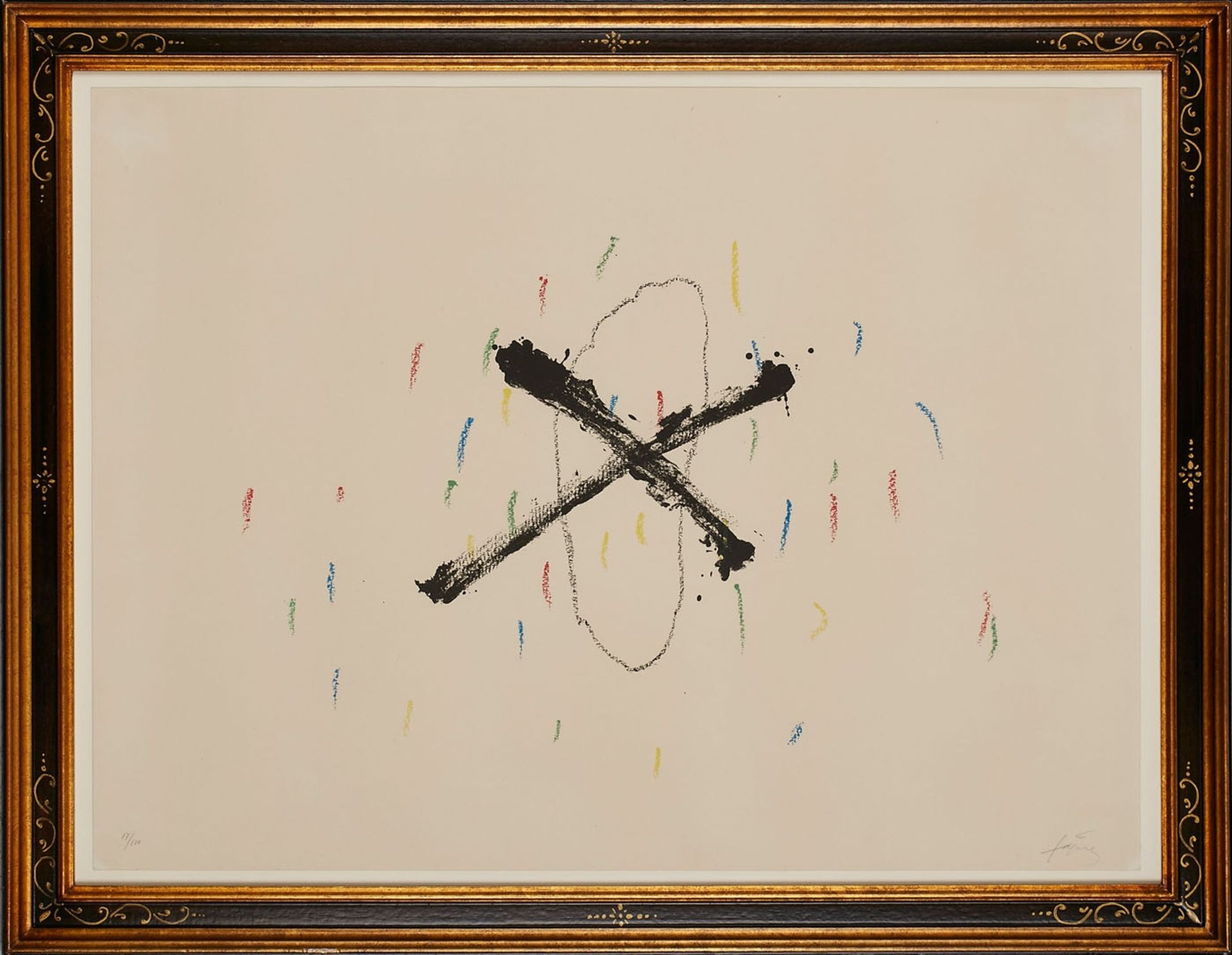 Farblithographie Antoni Tàpies1923 Barcelona - 2012 Barcelona "o.T." u. re. sign. Tapies Exemplar