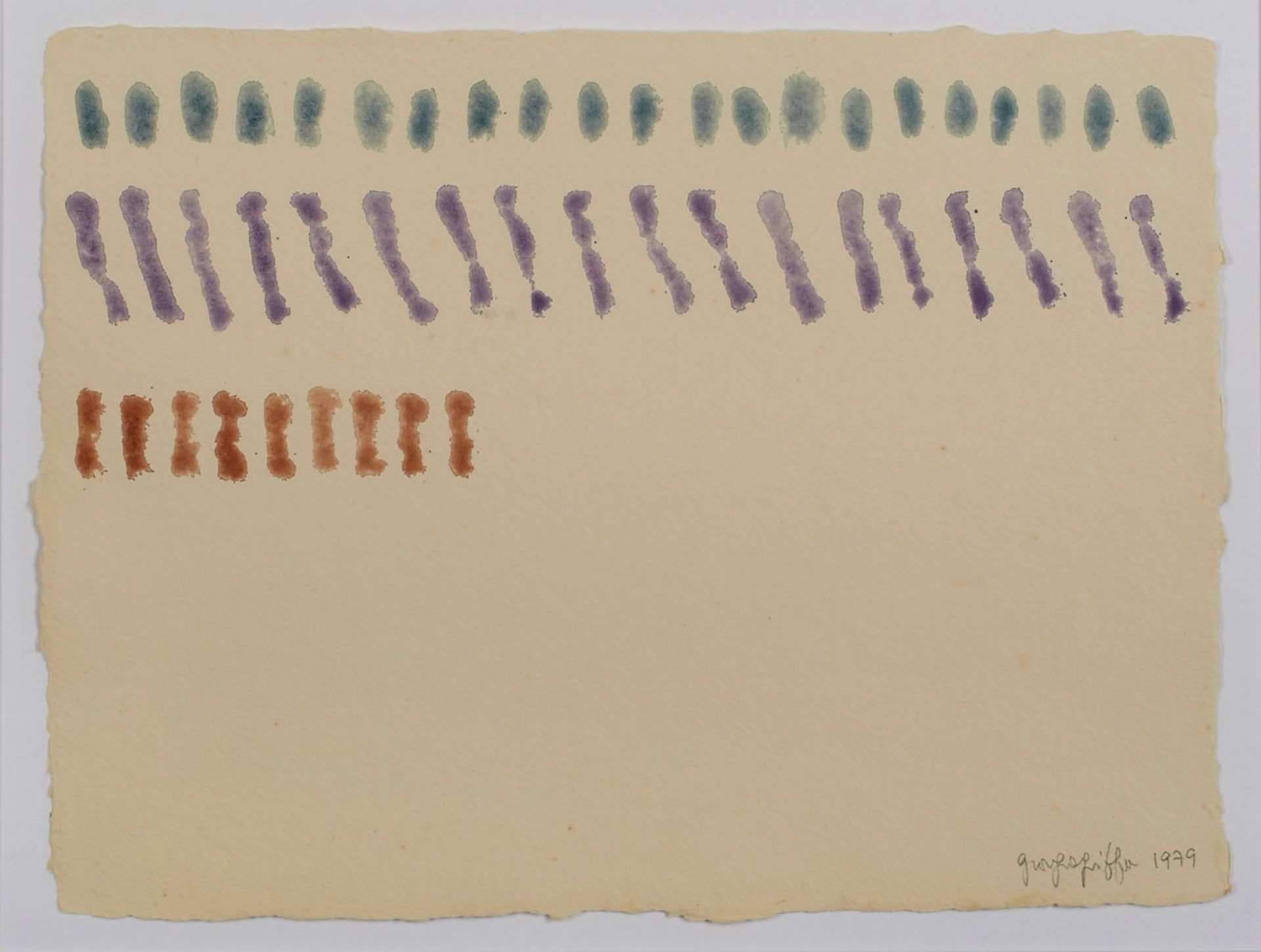 6 Aquarelle Giorgio Griffageb. 1936 Turin "o.T." jew. u. re. sign. u. dat. Giorgio Griffa 79-86 jew. - Image 4 of 7