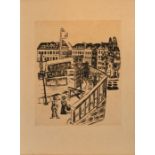 Radierung Max Beckmann1884 Leipzig - 1950 New York City "Holzbrücke" 1914-22 28,4 x 23 cm (