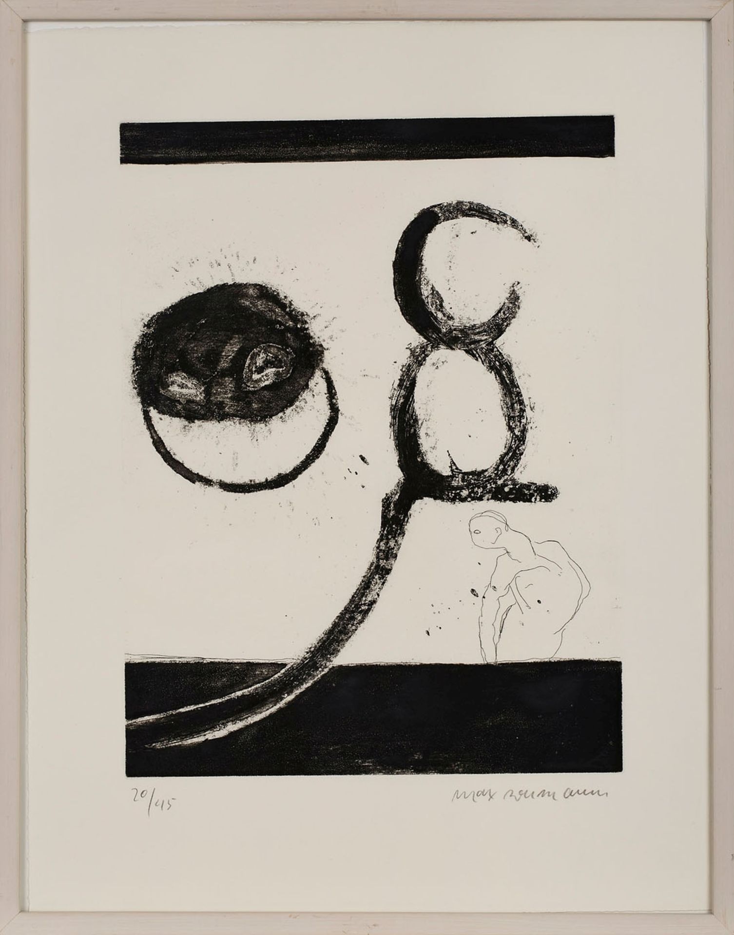 Lithographie Max Naumann geb. 1949 Saarbrücken "o.T." u. re. sign. Max Naumann Exemplar 20/45, 38,