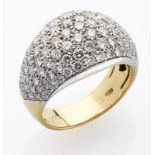 Bicolor-Brillant-Ring. 18 kt GG/WG,