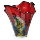 Gr. Vase mit gewellter Wandung, Murano