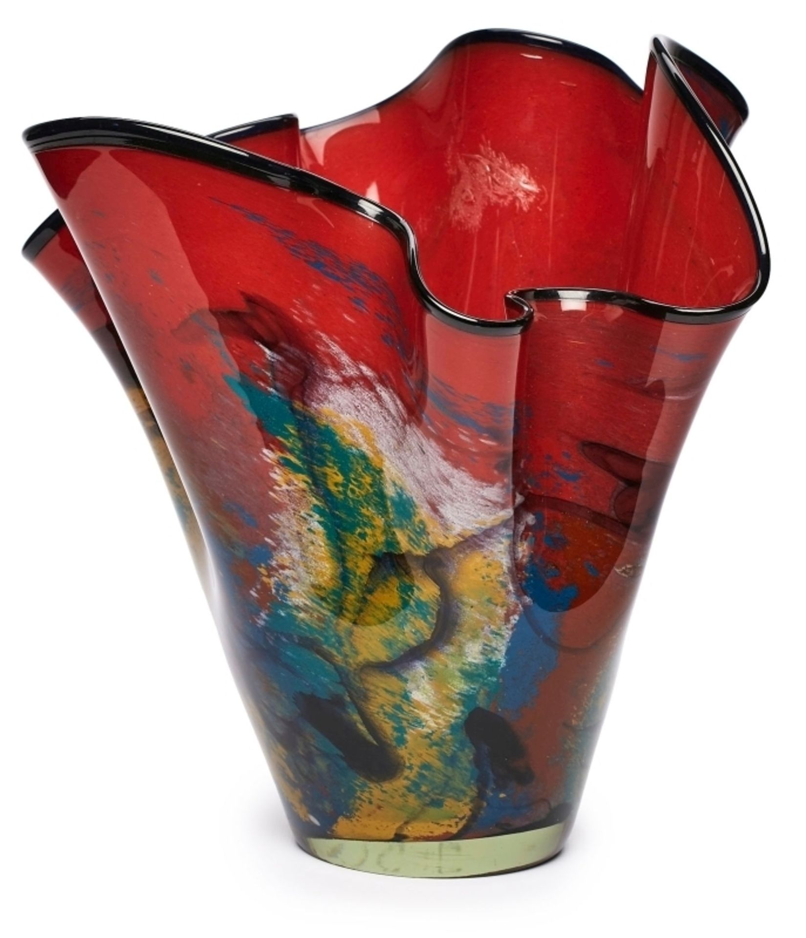 Gr. Vase mit gewellter Wandung, Murano