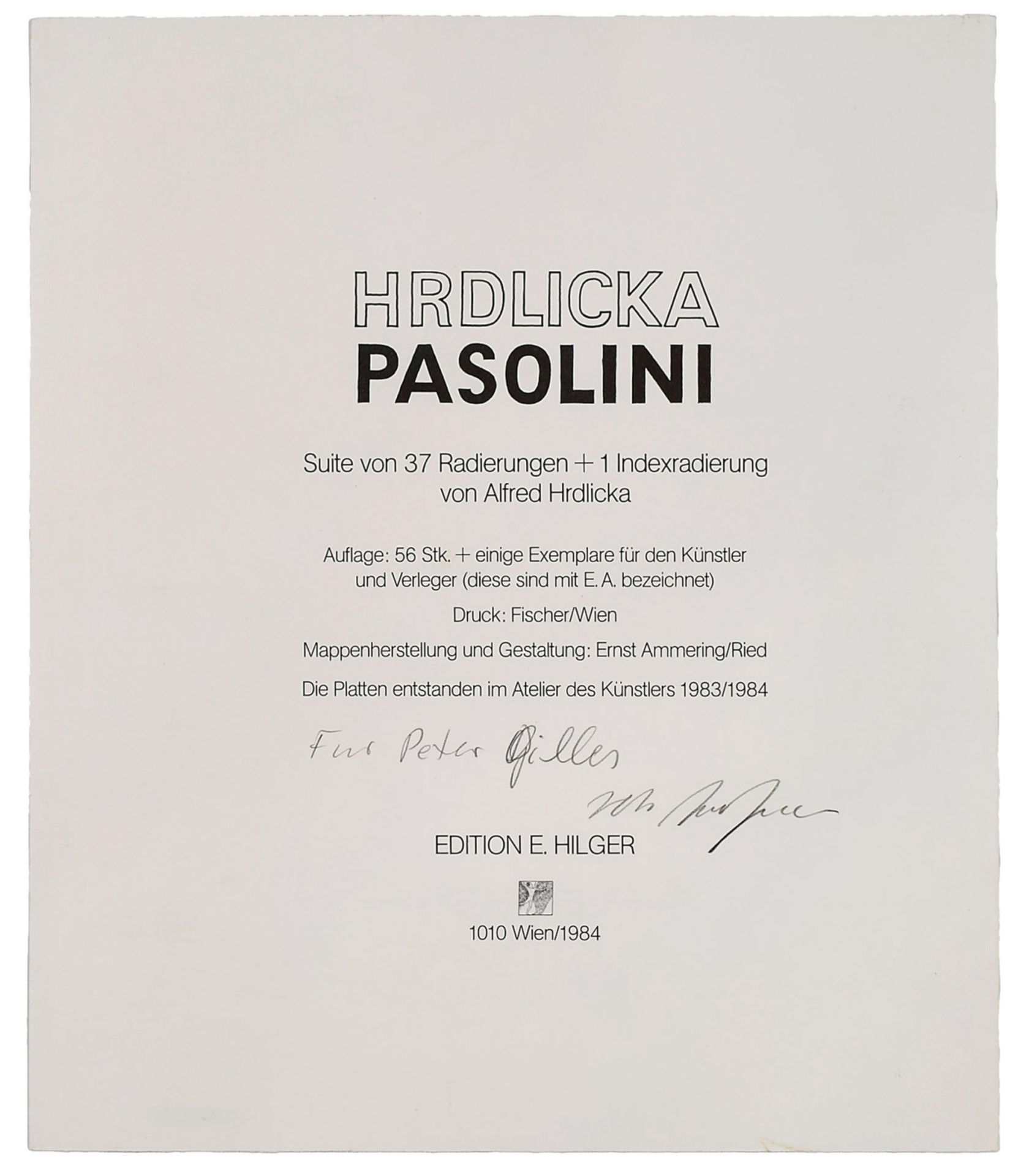 Mappe Alfred Hrdlicka "Pasolini" - Bild 2 aus 5
