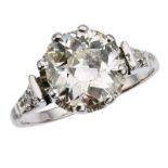 Altschliff-Diamant-Ring um 1930. 18 kt