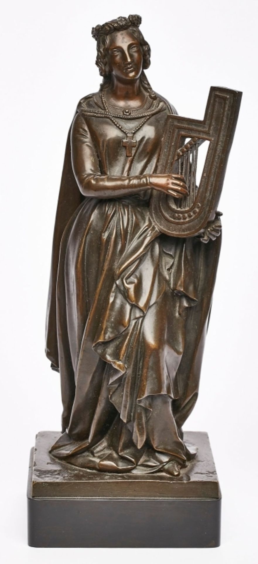 Bronzeskulptur "Heilige Cäcilia,