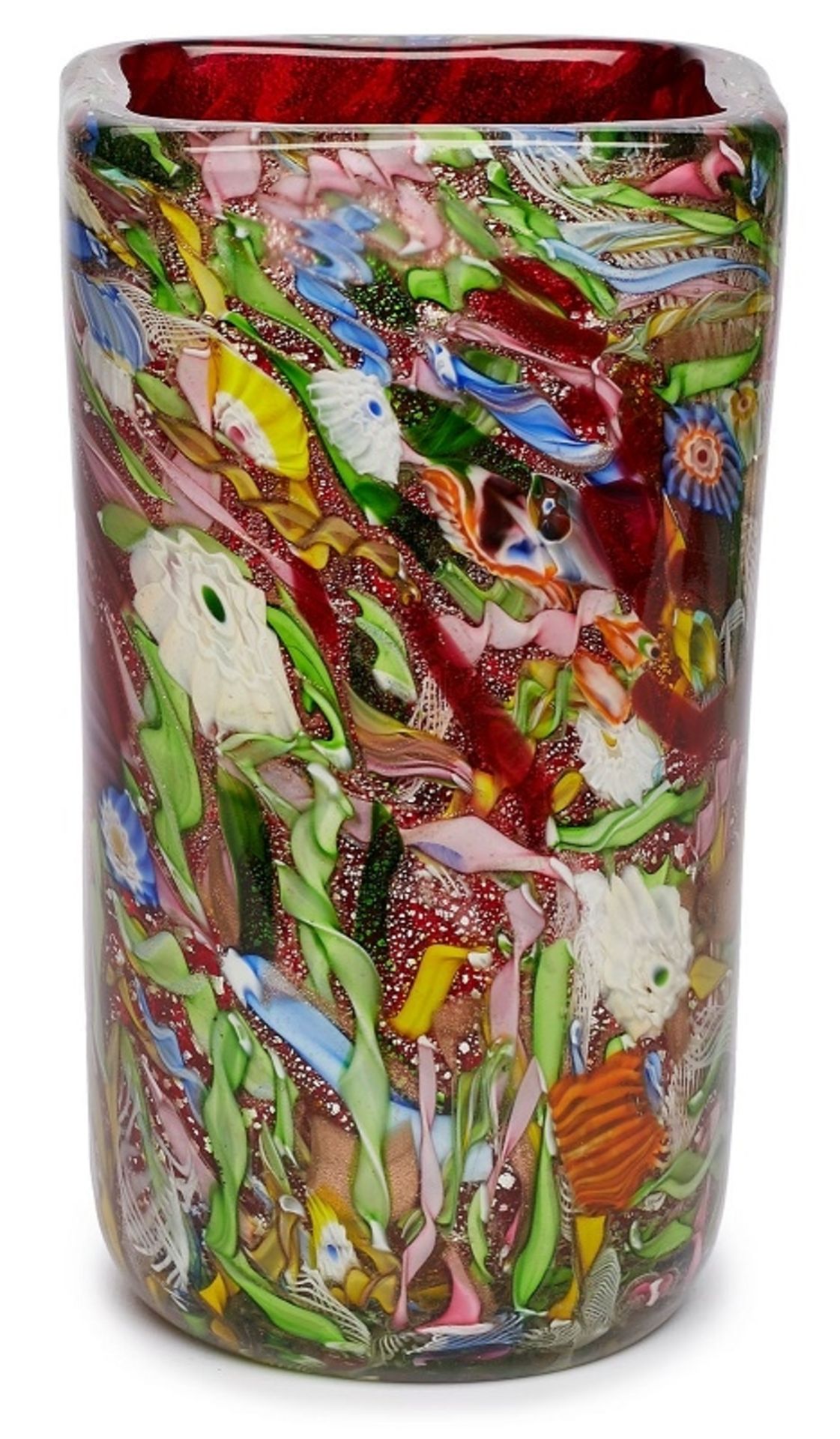 Millefiori-Vase, Murano wohl um 1950.