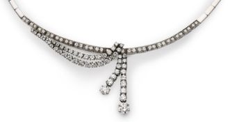 Brillant-Collier. 18 kt WG, Kette aus