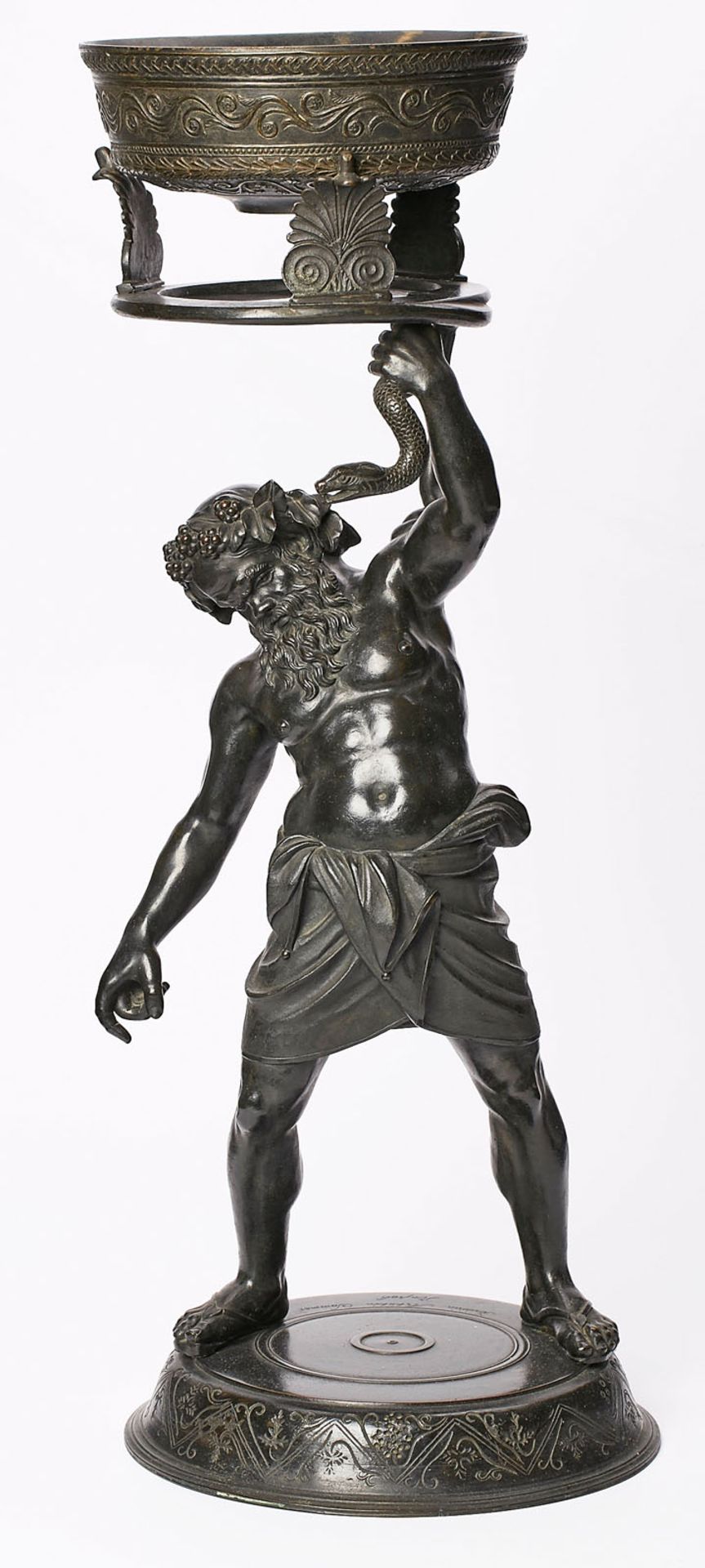 Gr. Bronze im antiken Stil Bacchus mit