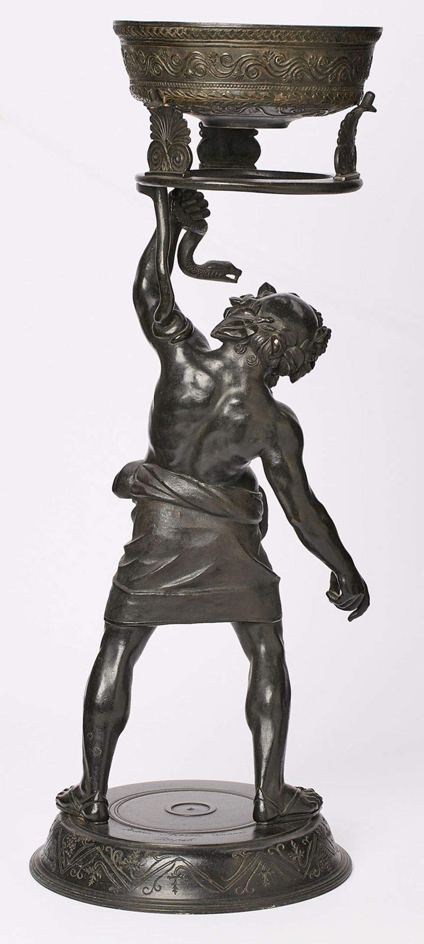 Gr. Bronze im antiken Stil Bacchus mit - Image 3 of 3