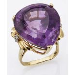 Amethyst-Cocktailring. 14 kt GG/WG,