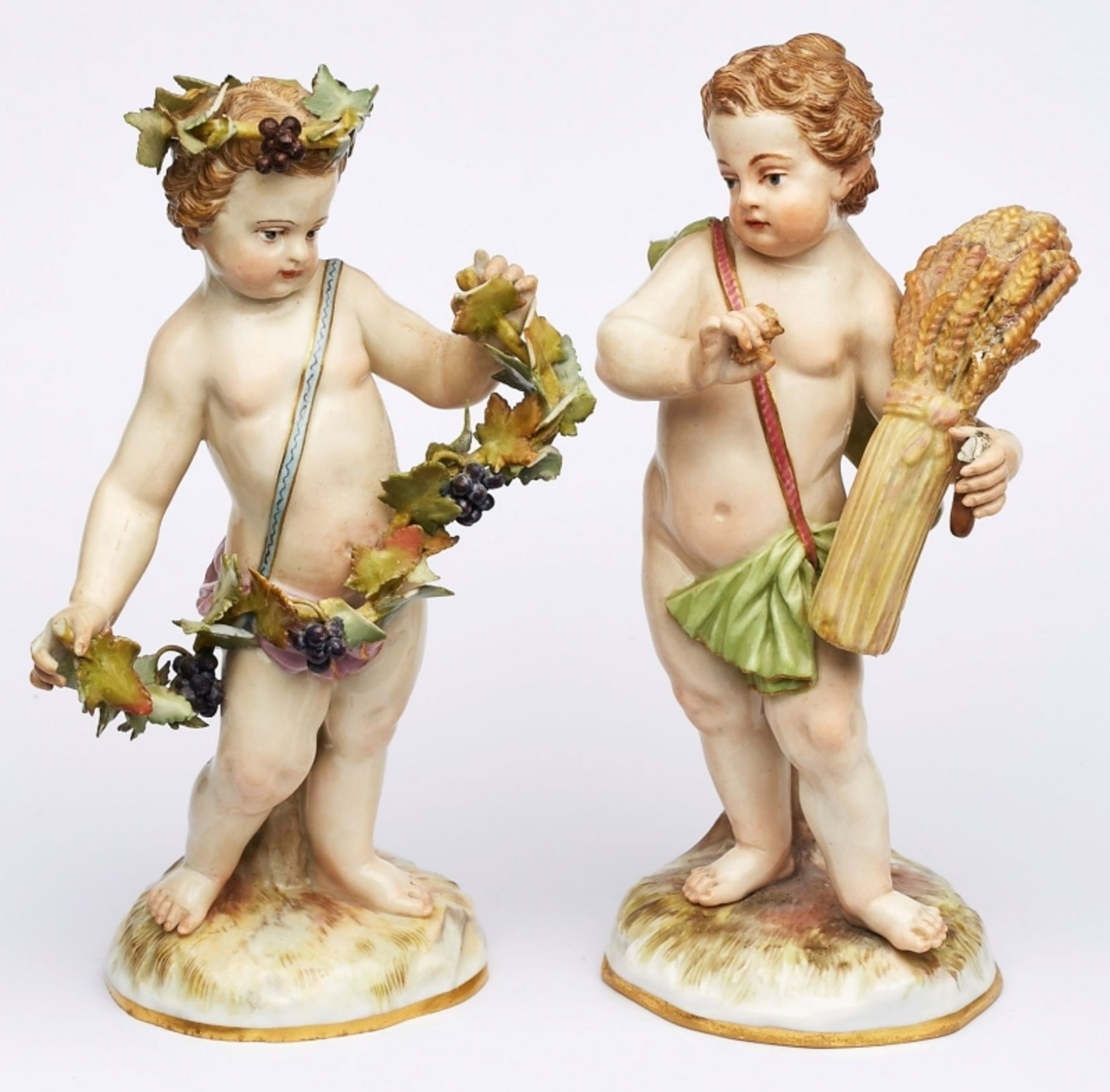 Paar Putti "Sommer und Herbst",