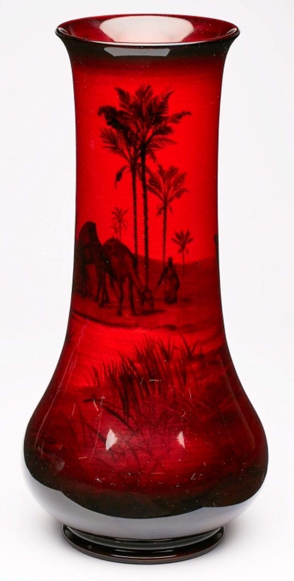 Kl. Vase mit ägyptischer Landschaft, Royal Doulton Anf. 20. Jh.