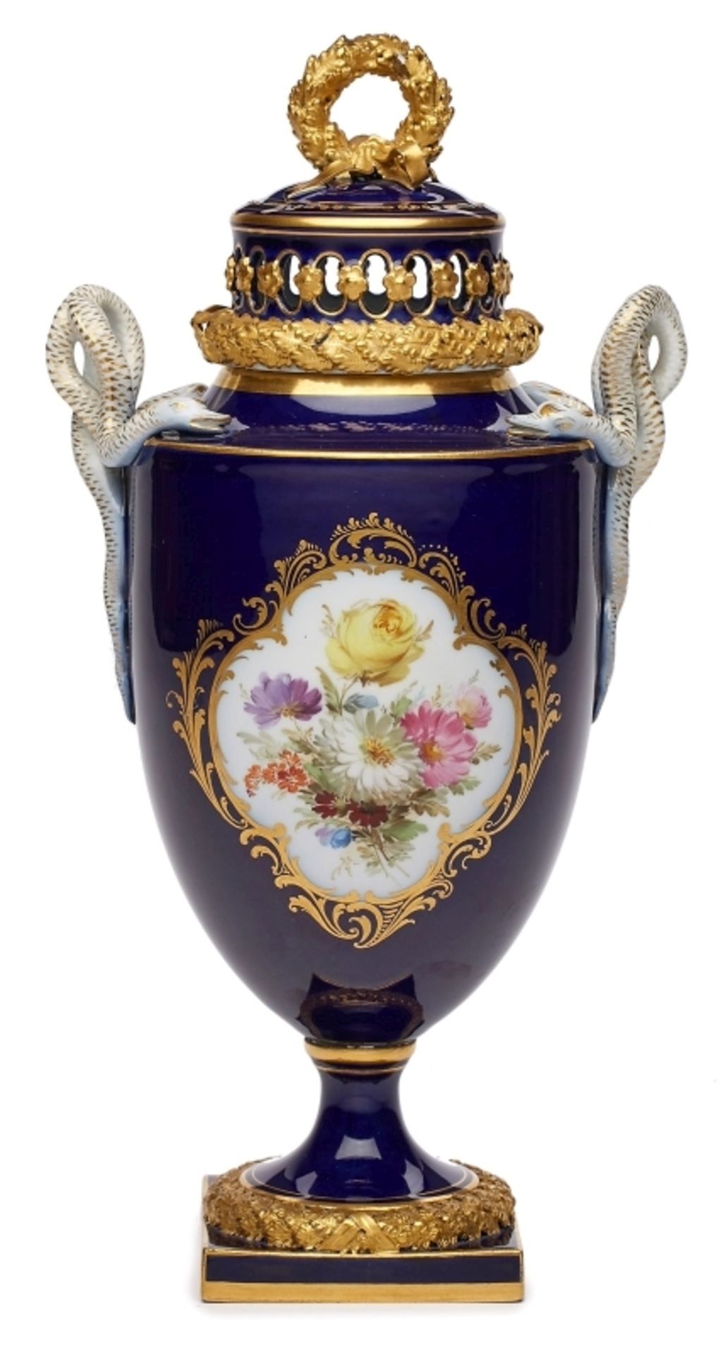 Potpourri-Vase mit Ansicht der Hofkirche, Meissen um 1900. - Bild 2 aus 2