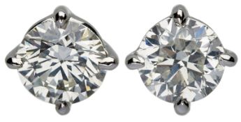 Paar Brillant-Ohrstecker, Weissgold, mit Brillanten von zus. 2,46 ct.