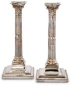 Paar Leuchter in Säulenform, viktorianisch, Birmingham 1866.