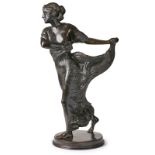 Gr. Bronze Franz von Stuck "Tänzerin", Jugendstil, um 1900.