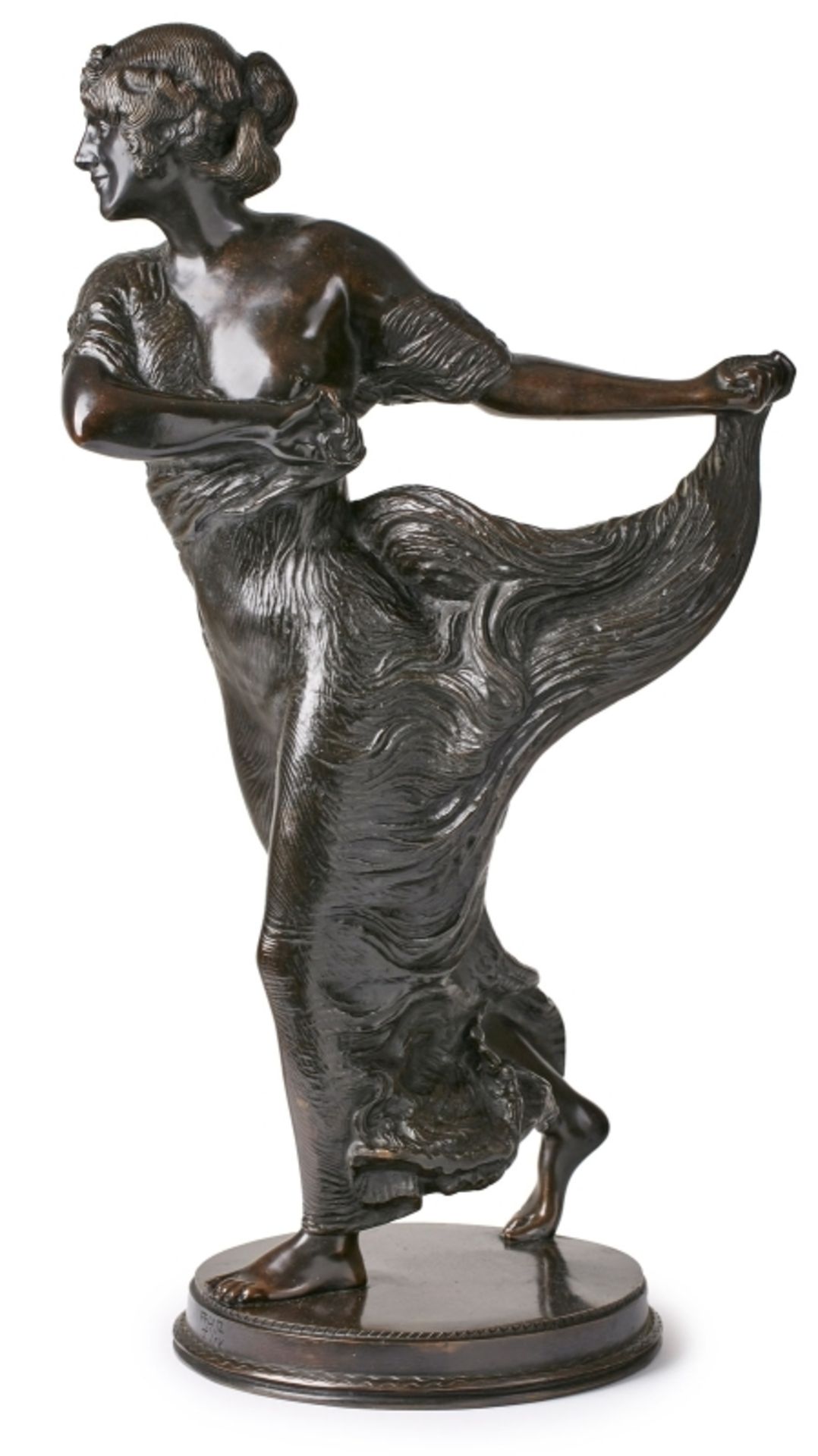 Gr. Bronze Franz von Stuck "Tänzerin", Jugendstil, um 1900.