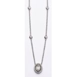 Diamant-Collier, Weissgold, mit Diamanten von zus. 0,40 ct.