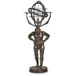 Gr. Bronze im antiken Stil: Atlas, wohl 1. Hälfte 20. Jh.